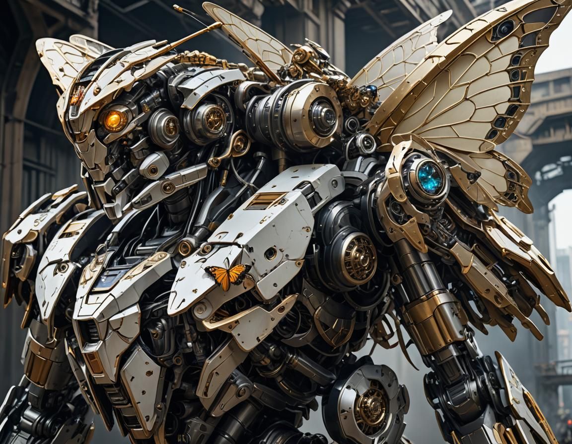 Highly adaptable mech, morphing slightly into butterfly