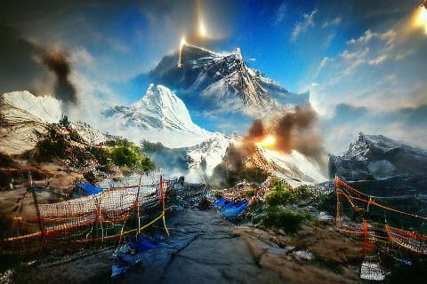 Mt. Everest in Cataclysmic Eruption