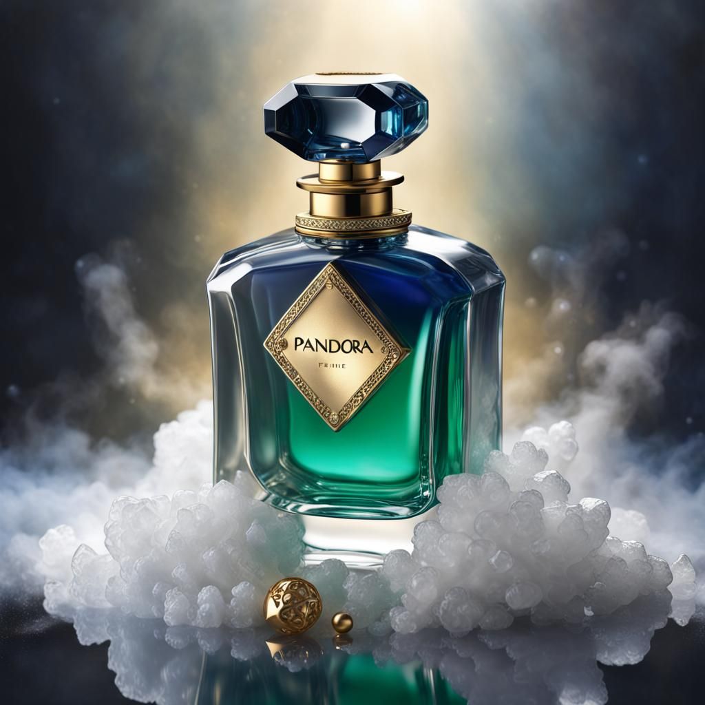 Luxurious Pandora Perfume Bottle on Dry Ice