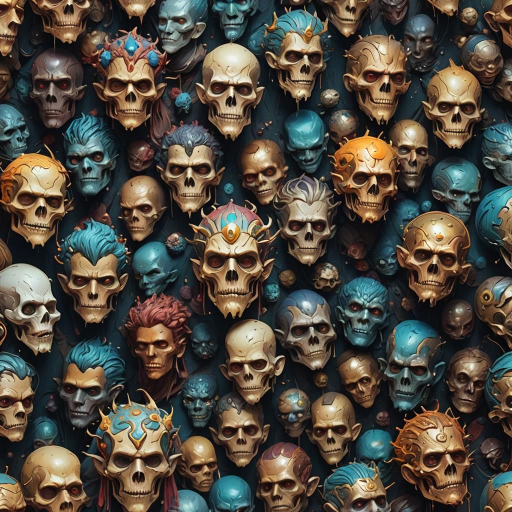 Ethereal Heads in Vibrant Splendor