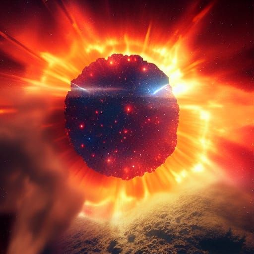 Cosmic Volcano in Space Galaxy Grandeur