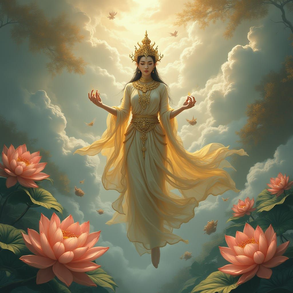 Thai Goddess Descending: Digital Matte Painting