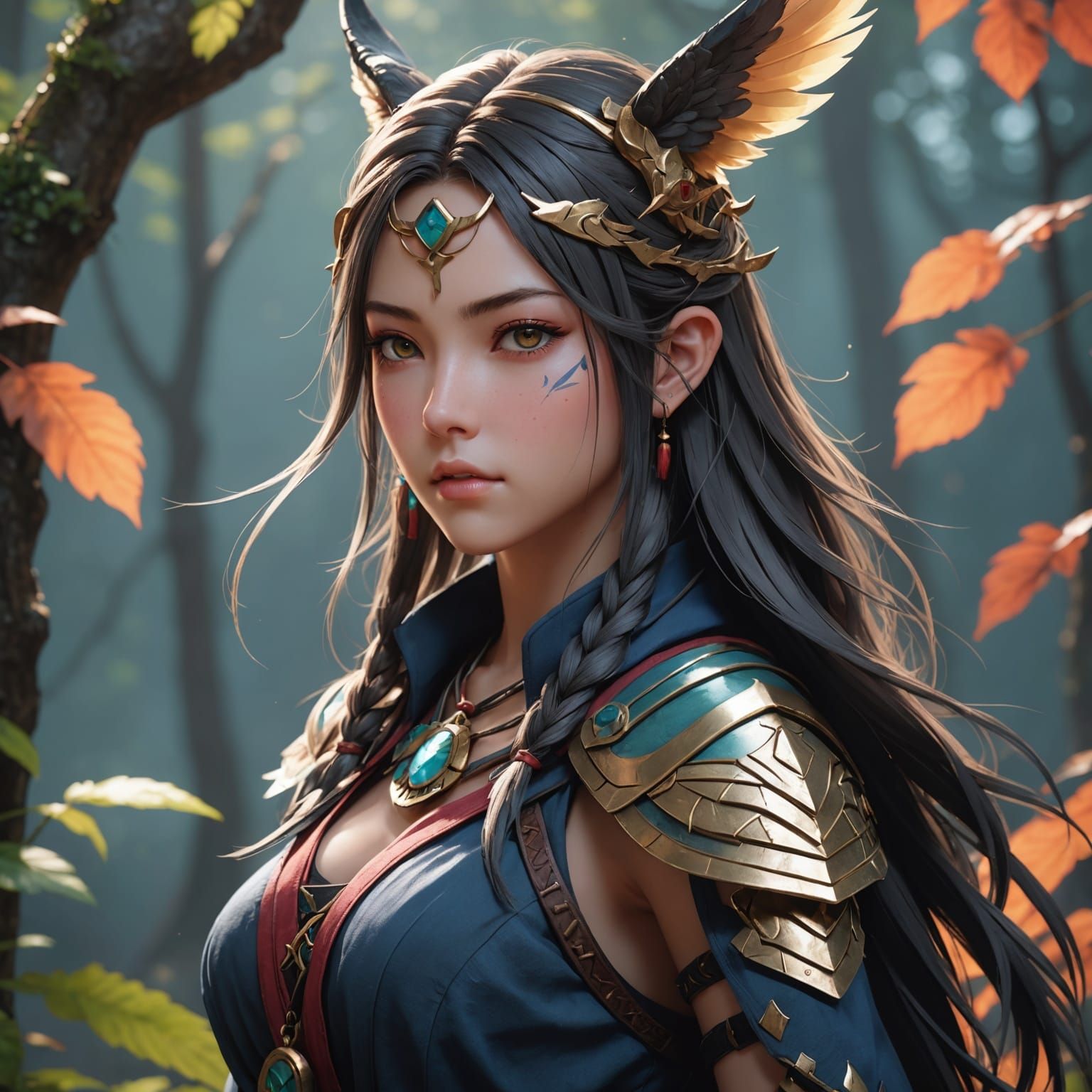 Cyberpunk-Inspired Anime Goddess with Vivid Details