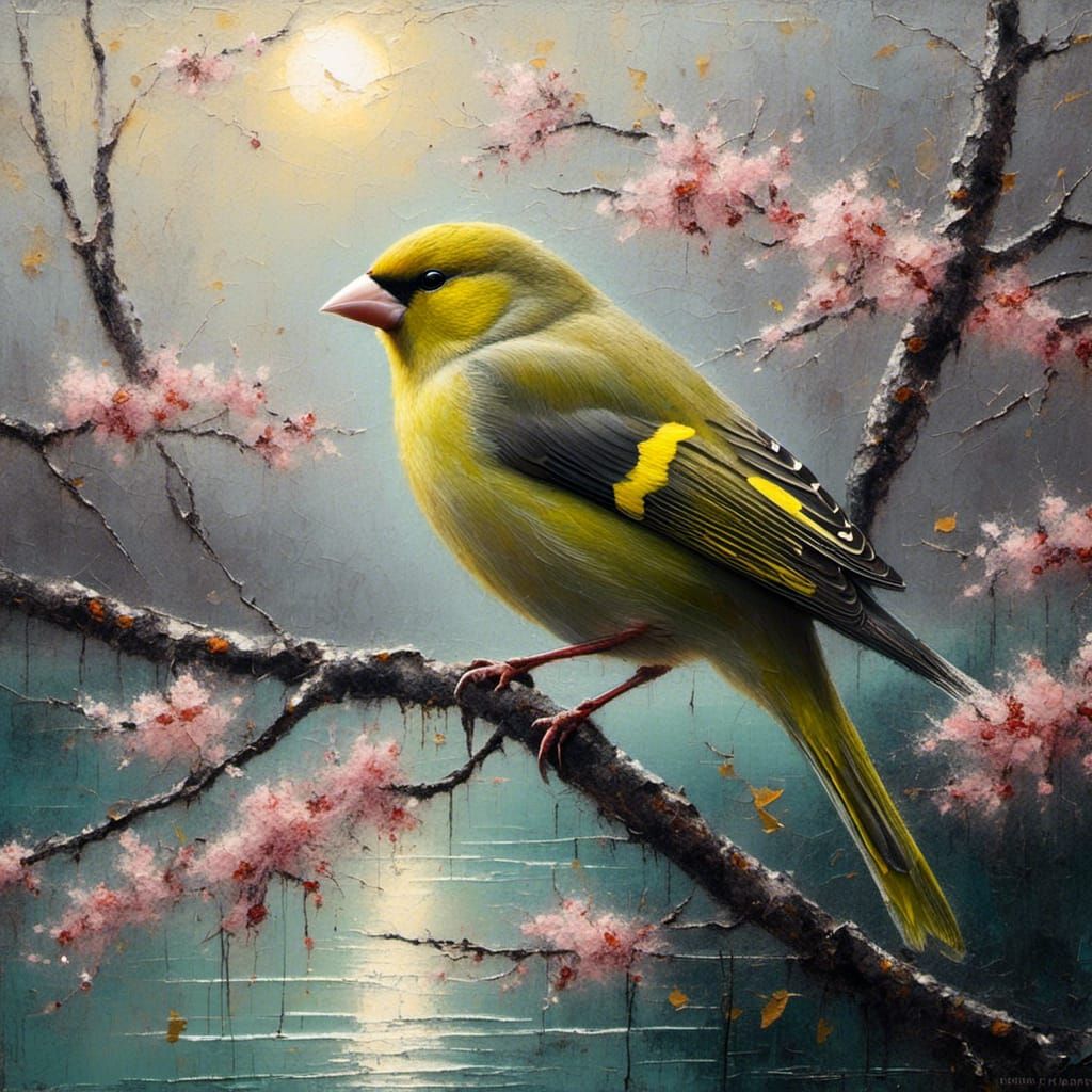 Impasto-Oil Blossoming Sakura Scene