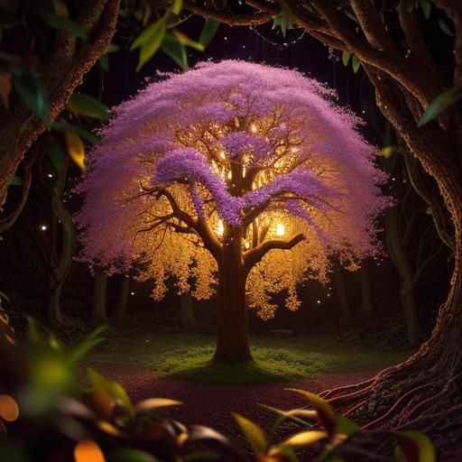 Surrealist Whimsy: A Milky Fruit on a Chocolate Tree