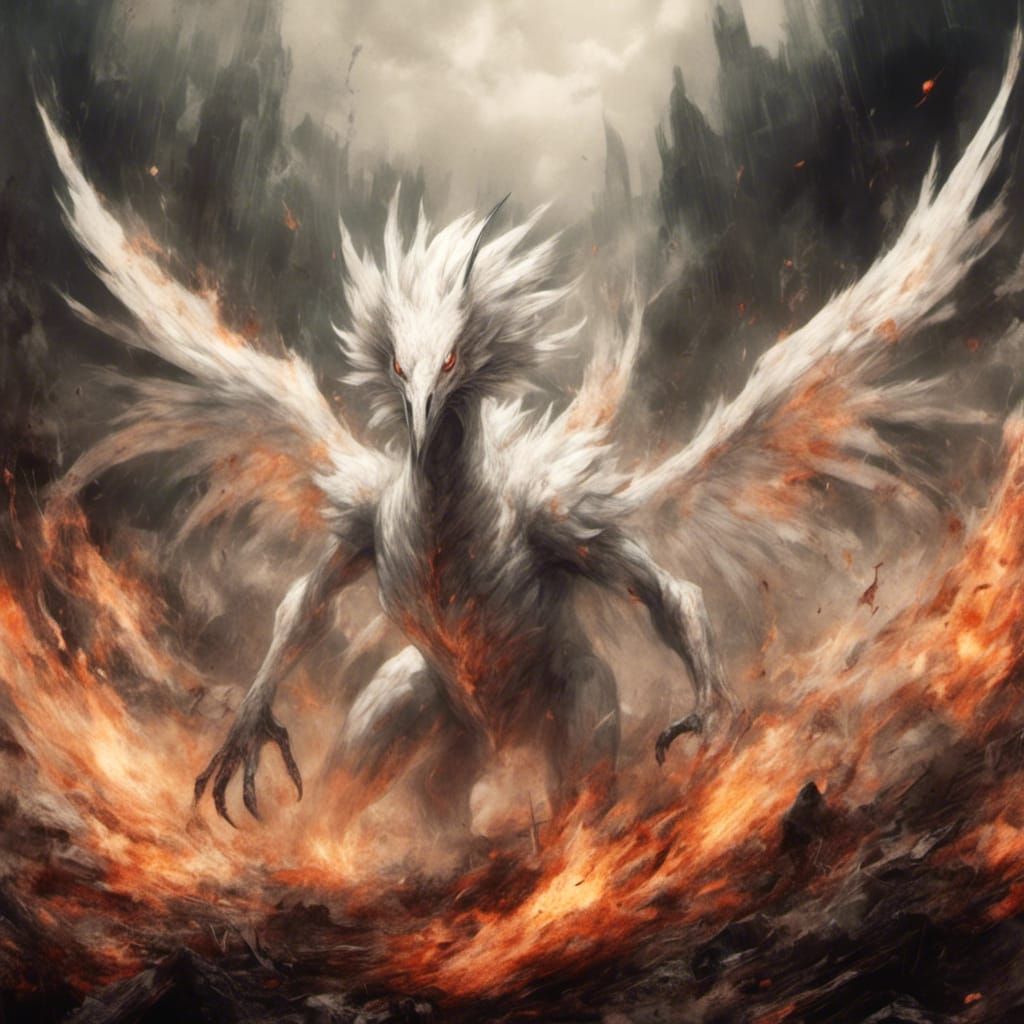 Majestic Reshiram Amidst Burning Flames