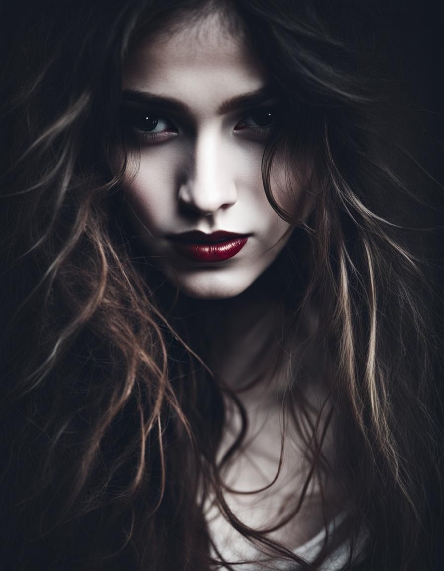 Enchanting Girl in Shadows Photo