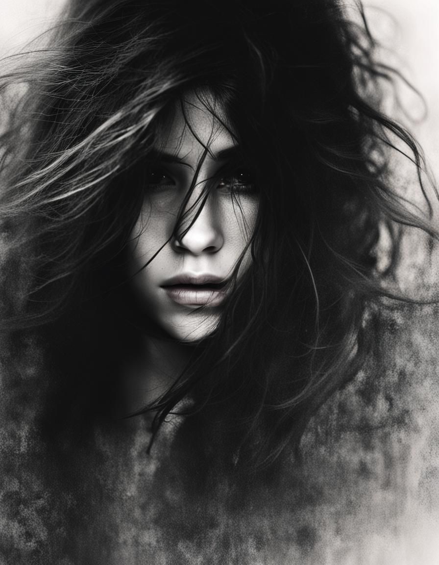 Enchanting Mysterious Girl Hiding in Shadows