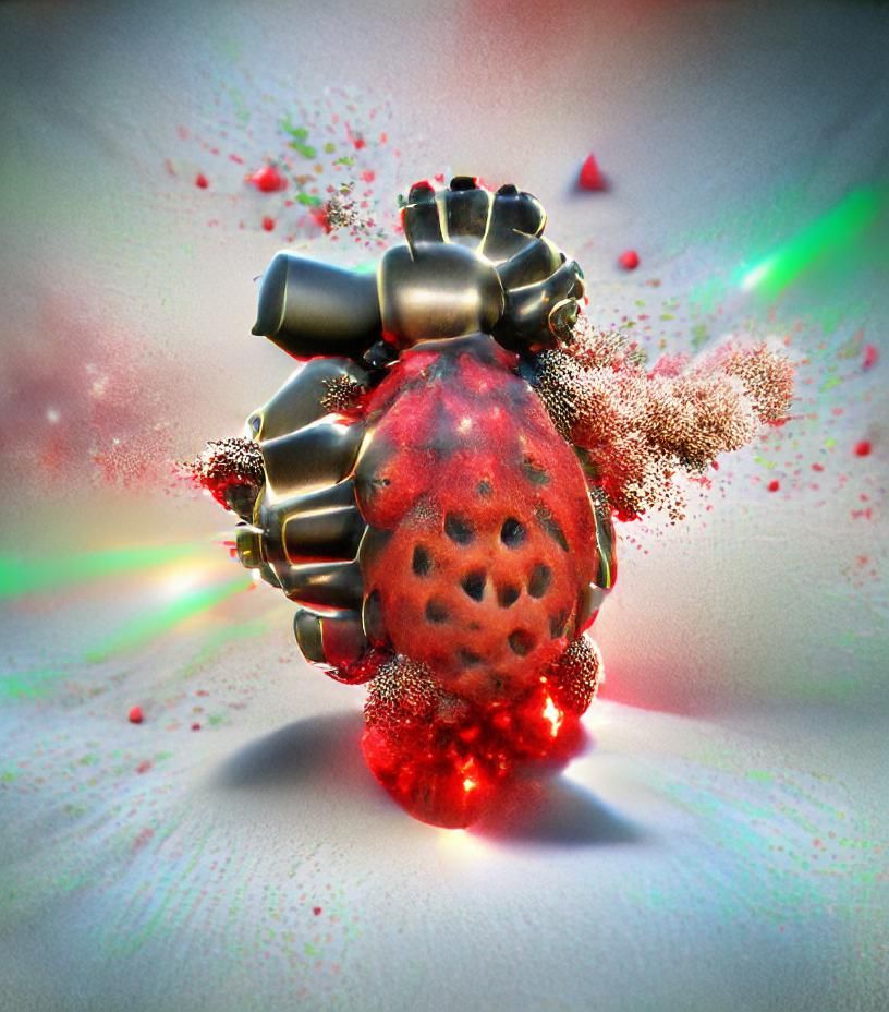 Cyberpunk Frenzy: Strawberry Heart Explodes