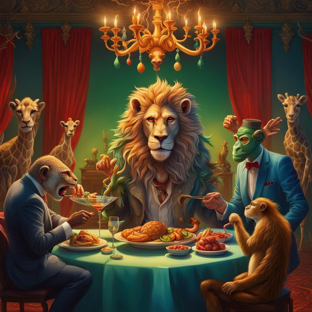 Exotic Creatures Gather for a Sinister Feast