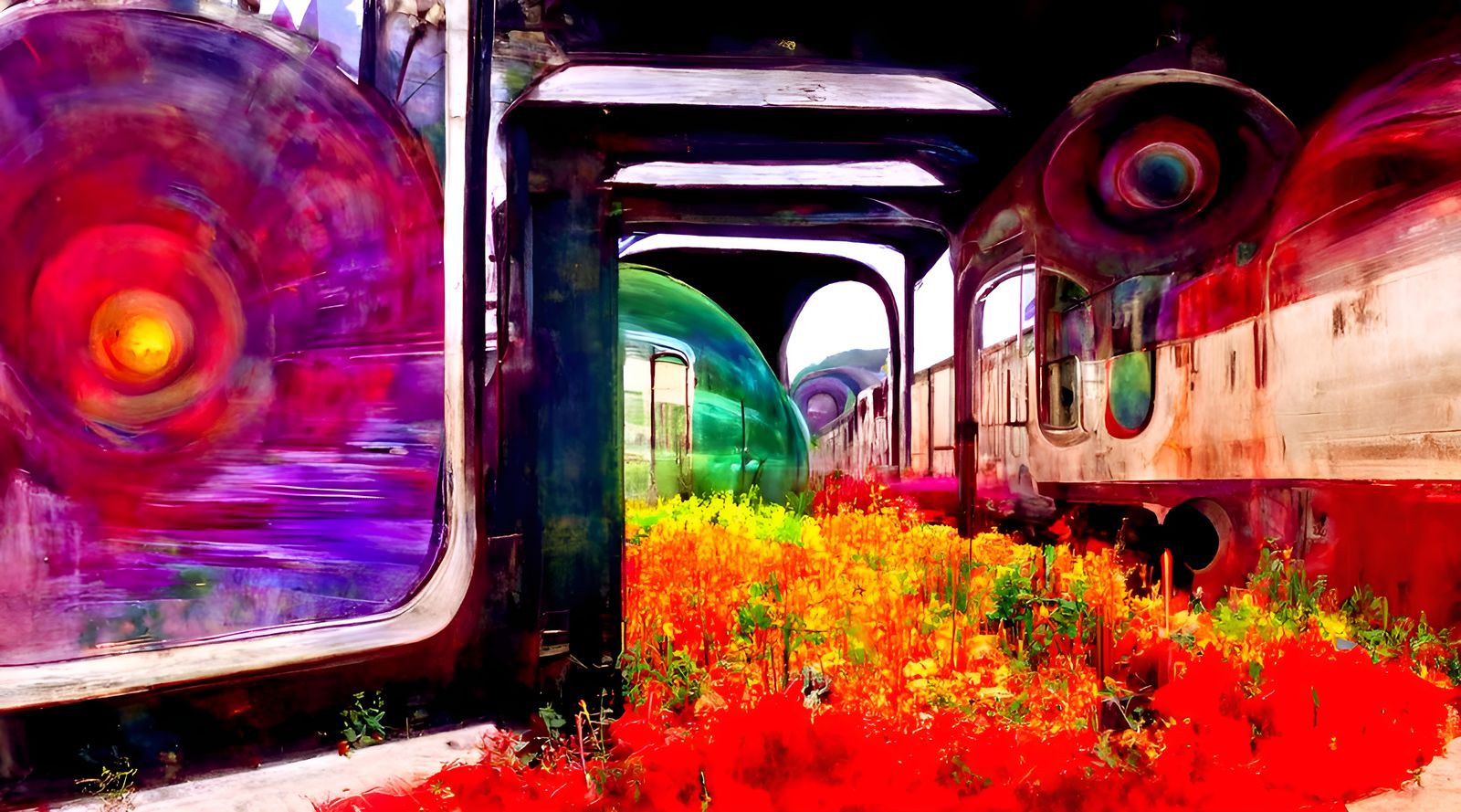 Cosmic Train Voyage Through Imagination Land