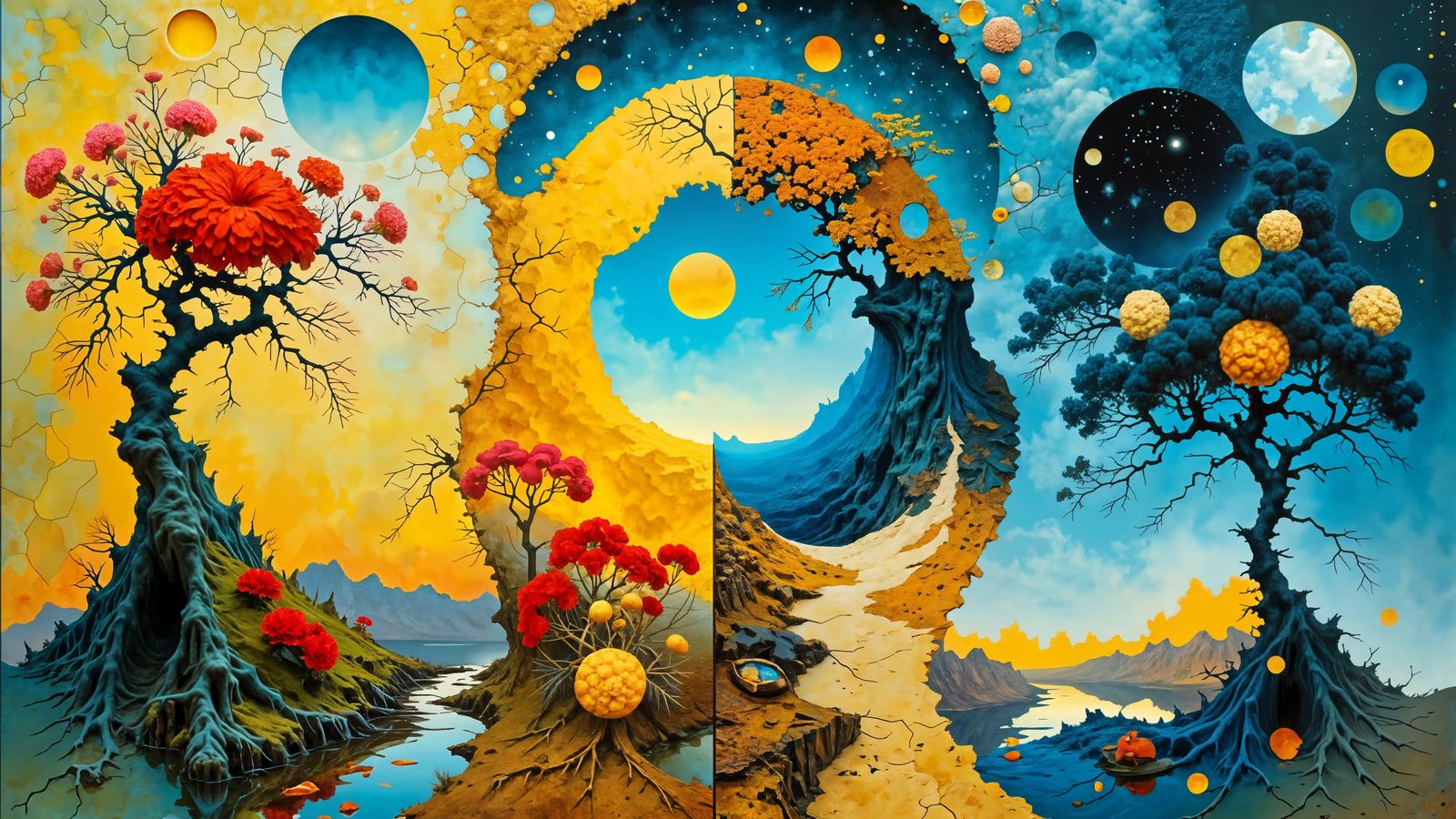 Abstract Reflections: Modern Minimalist Art Exploring Dualit...