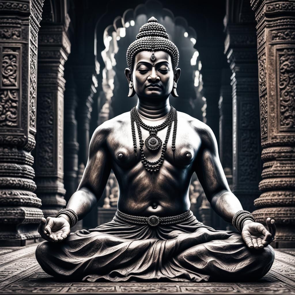 Hyperrealistic Portrait of an Ascetic in Contemplative Pose