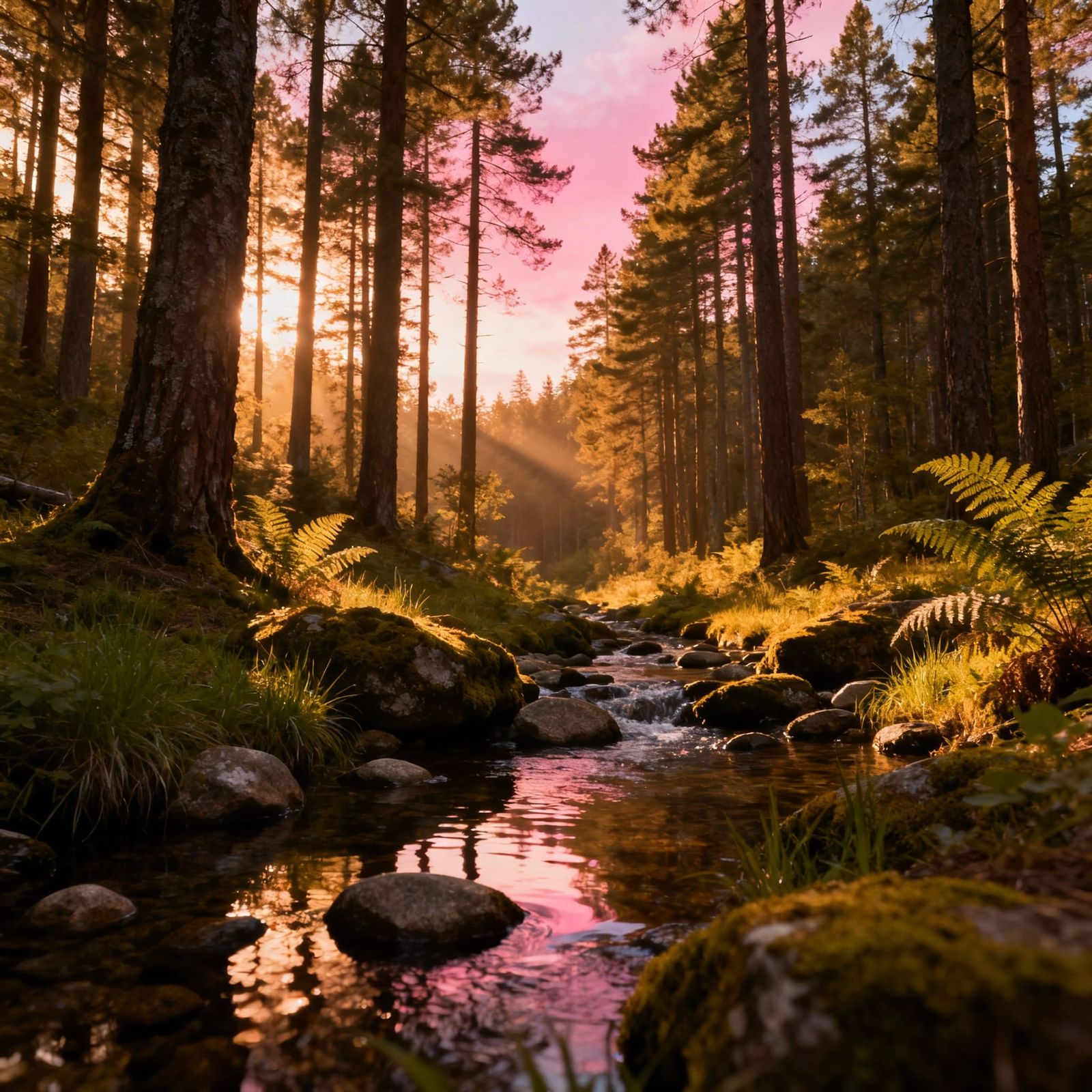 Beautiful Woodland Scene at Dusk in Realistic 4K