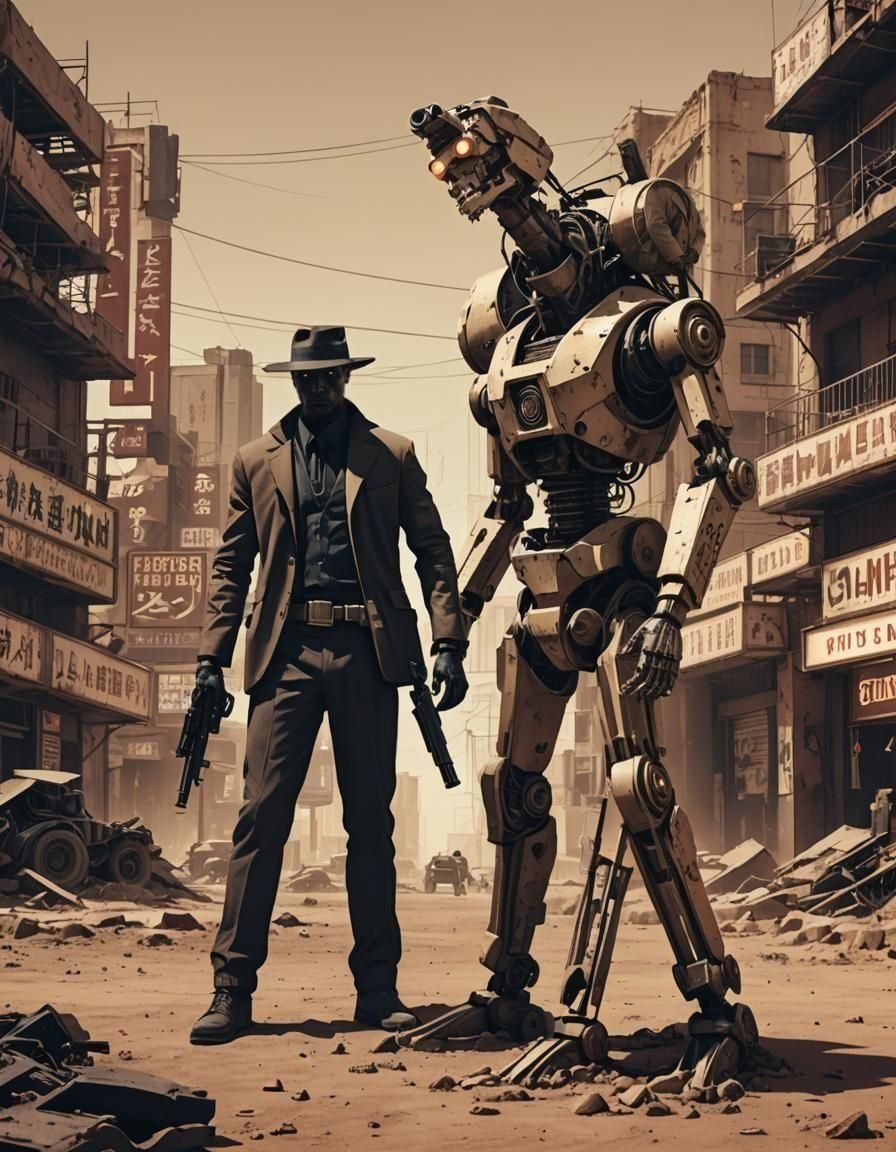 Noir Detective Investigates Robot Homicide in Dystopian City...