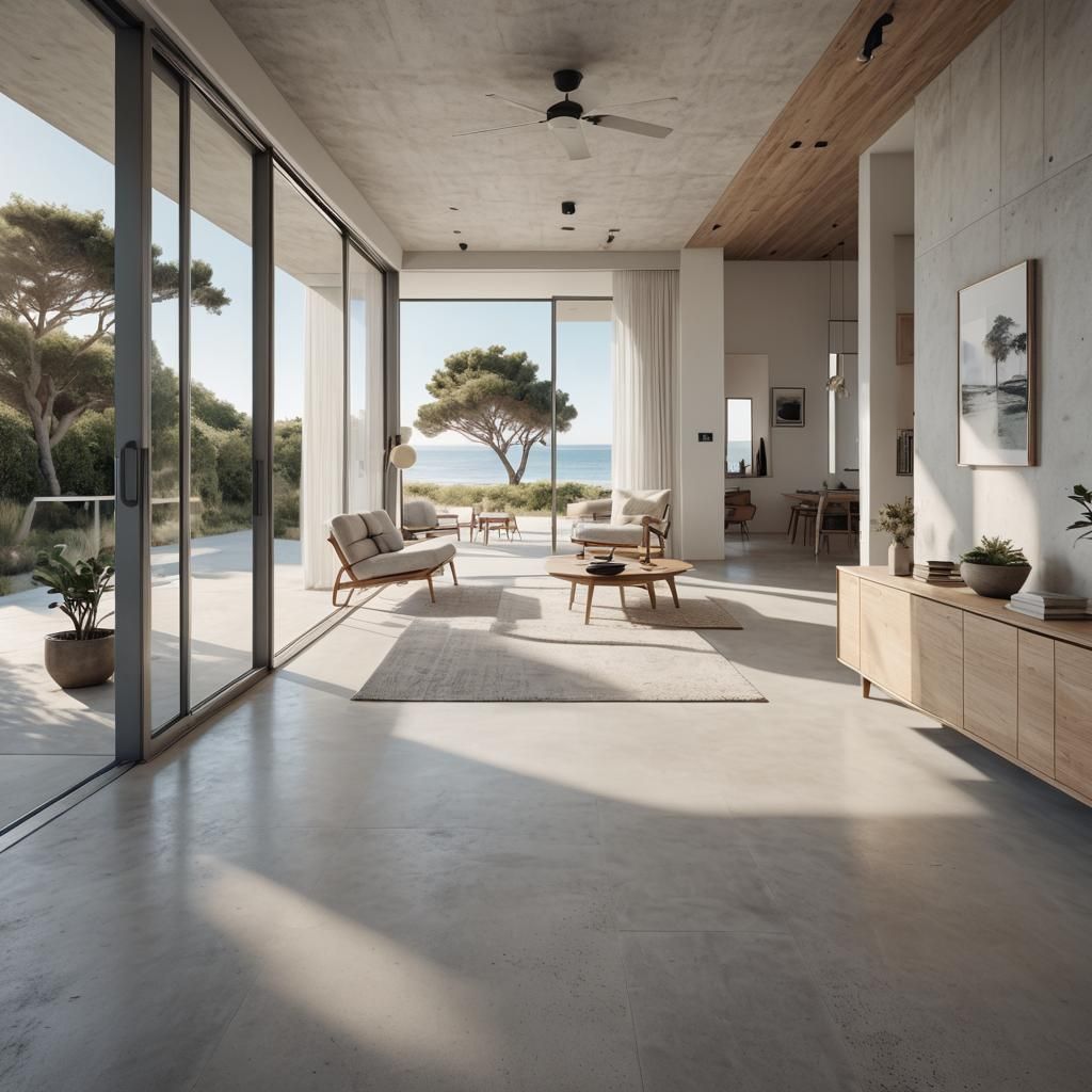 Sleek Scandinavian Beach House with Open Spaces and Minimali...