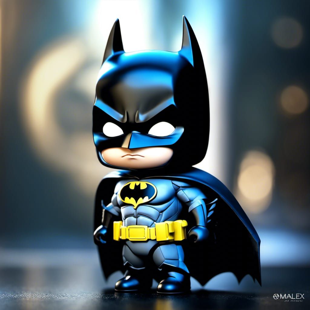 Chibi Batman in Hyper-Realistic Macro Style