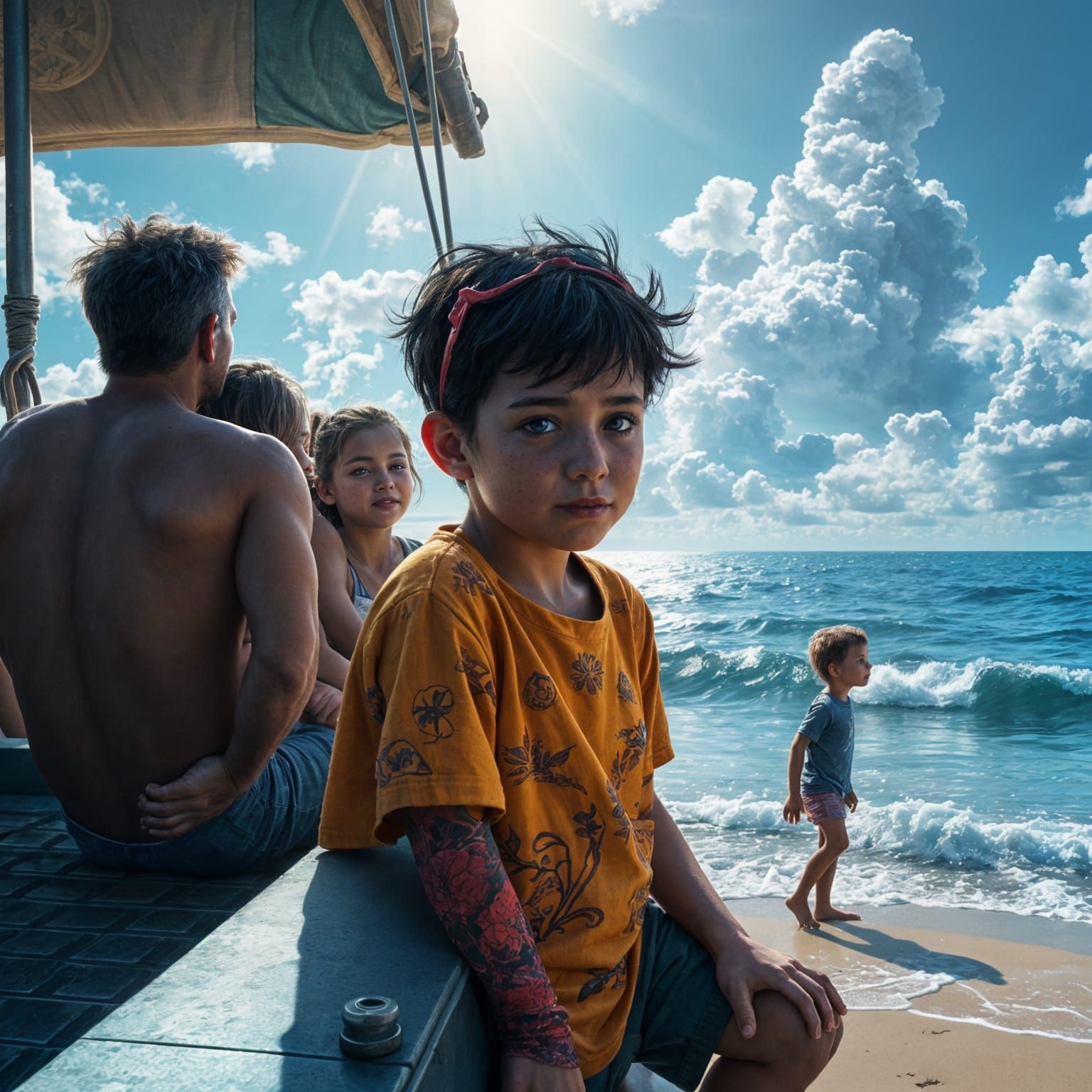 Family Farewell: A Young Boy's Heartbreaking Moment on the B...