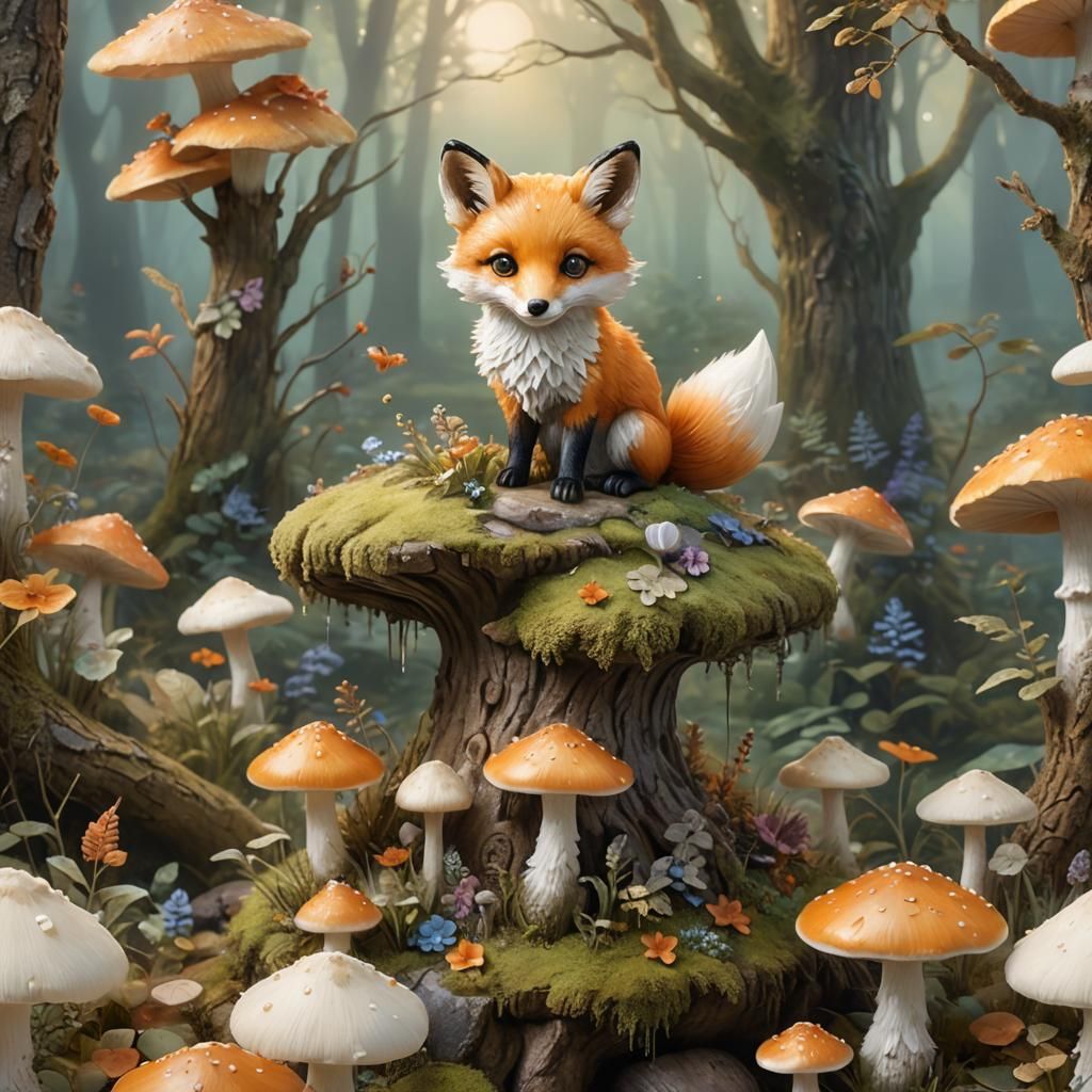 Enchanted Forest Fox in Whimsical Charm Style