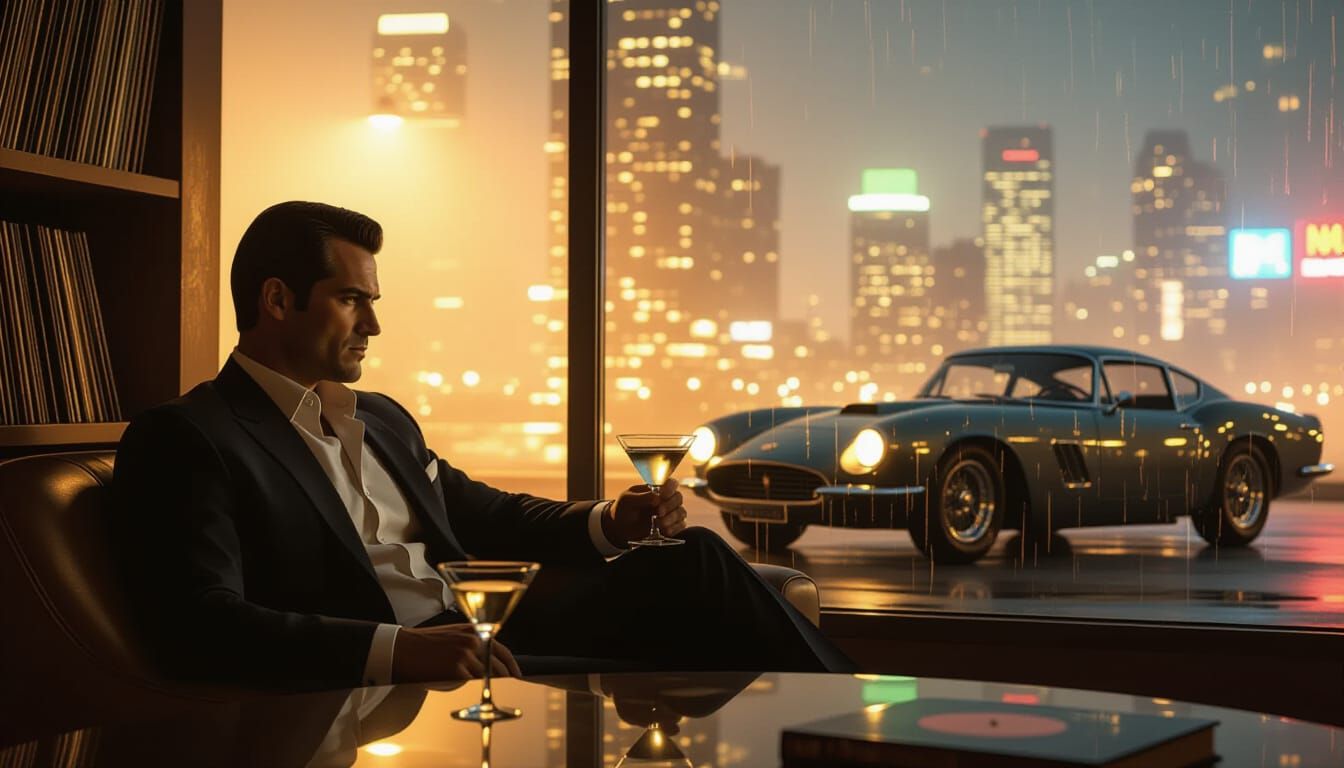 Secret Agent in Lounge: Lofi Illustration