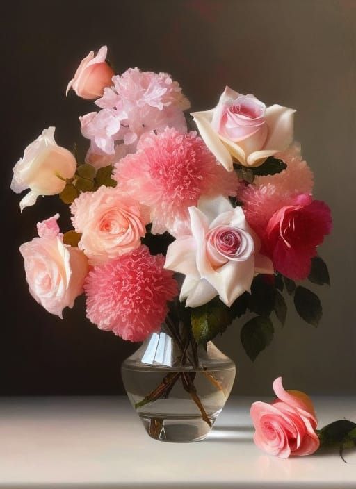 Surreal Rose in Delicate Glass Vase: Ethereal Whimsy