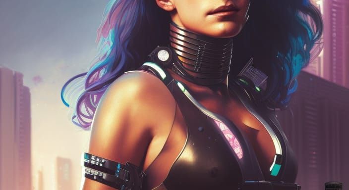 Neon Dreams in Cyberpunk Cityscape