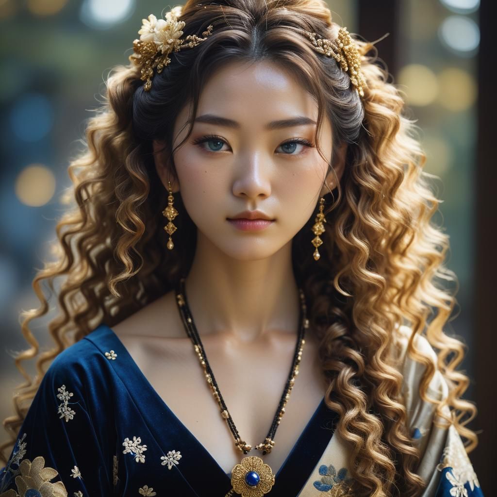 Ethereal Japanese Royal Youth in Opulent Attire