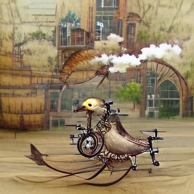 Mechanical Avian in Vintage Industrial Gear