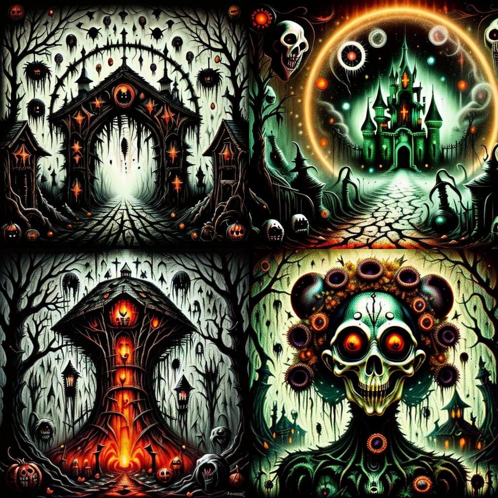 Enchanted Fairies in a Dark Whimsical Wonderland Scene