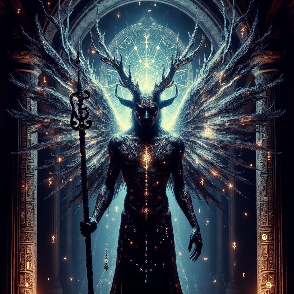 Celestial Anubis Illuminates the Hall of Two Truths in Magic...