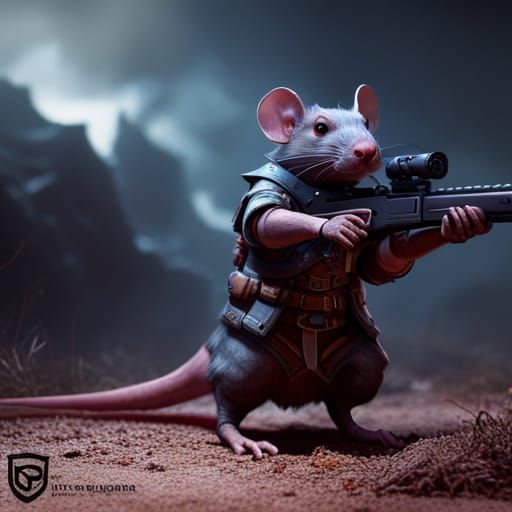 Dark Fantasy Masterpiece: Epic Rat vs Military Battle