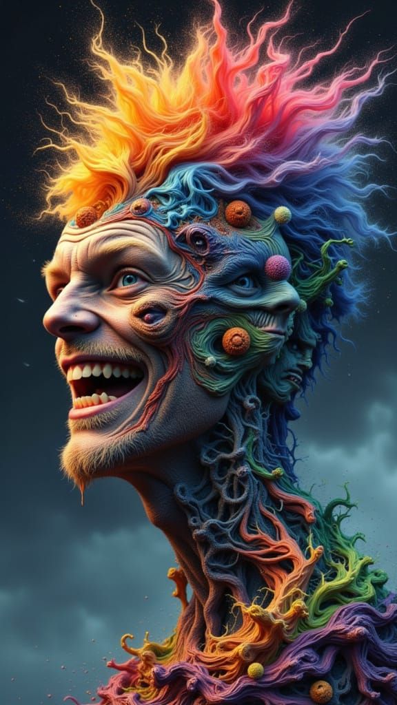 Fractal Faced Man: Digital Inkblot Horror