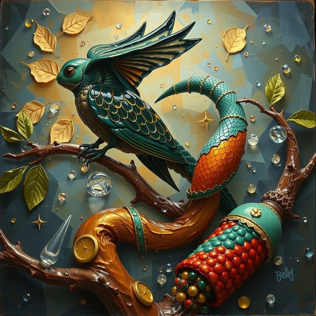 Expressive Sculpture of Reflected Glory in Art Deco Style