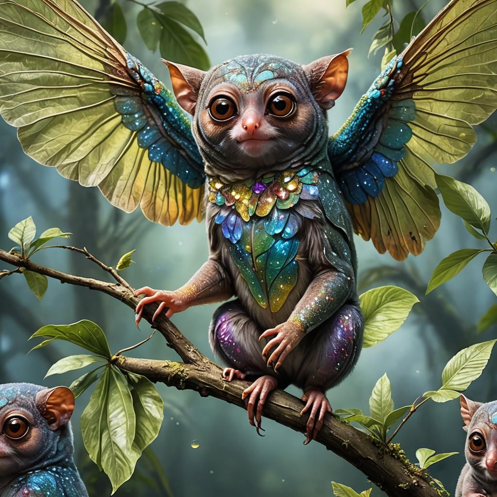 Fairy tarsier, sprite so bright, 
Dancing in the starry night.