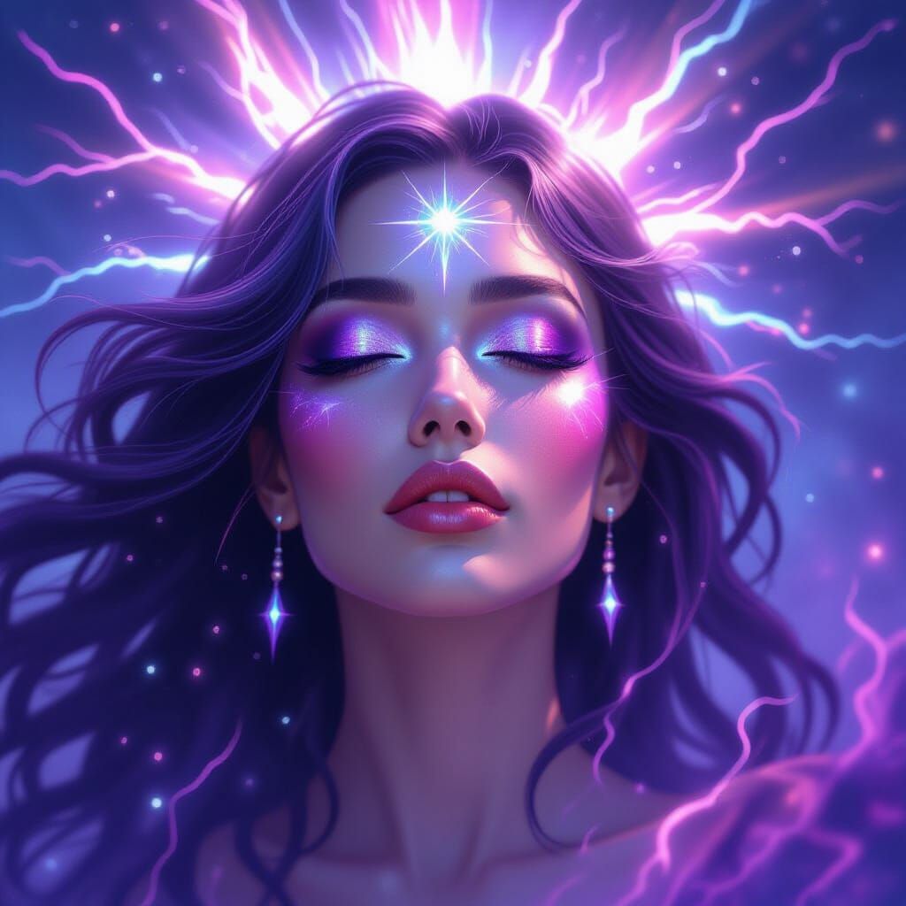 Radiant Goddess Dissolving into Cosmic Light