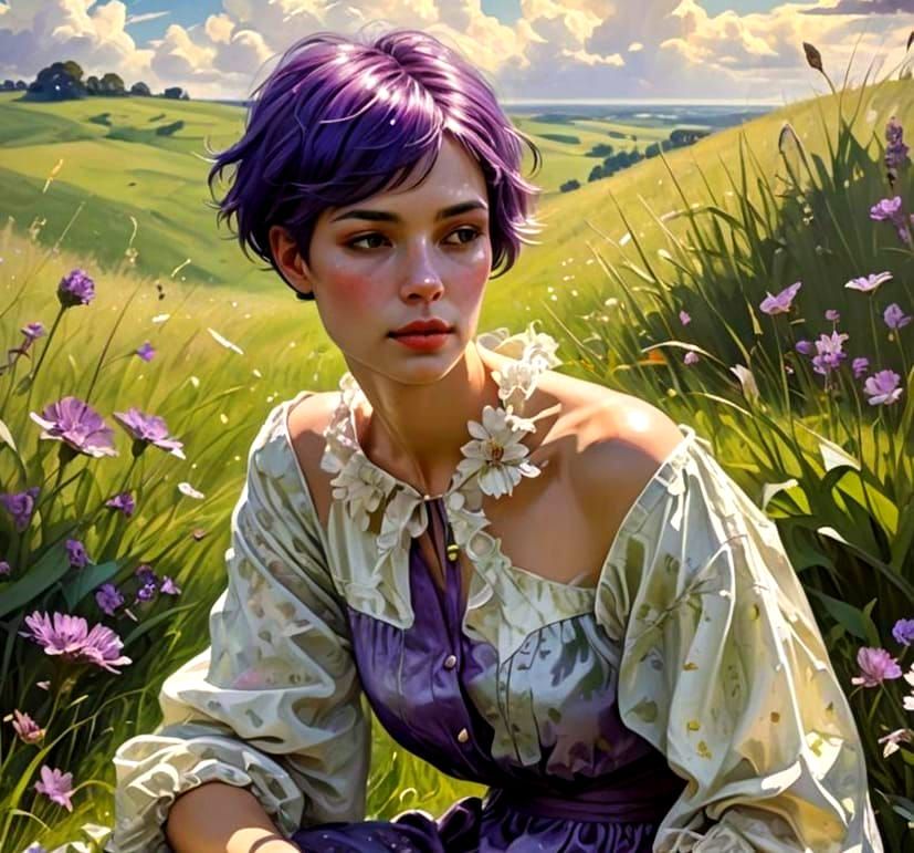 Fantastical Girl in Enchanted Bloomland