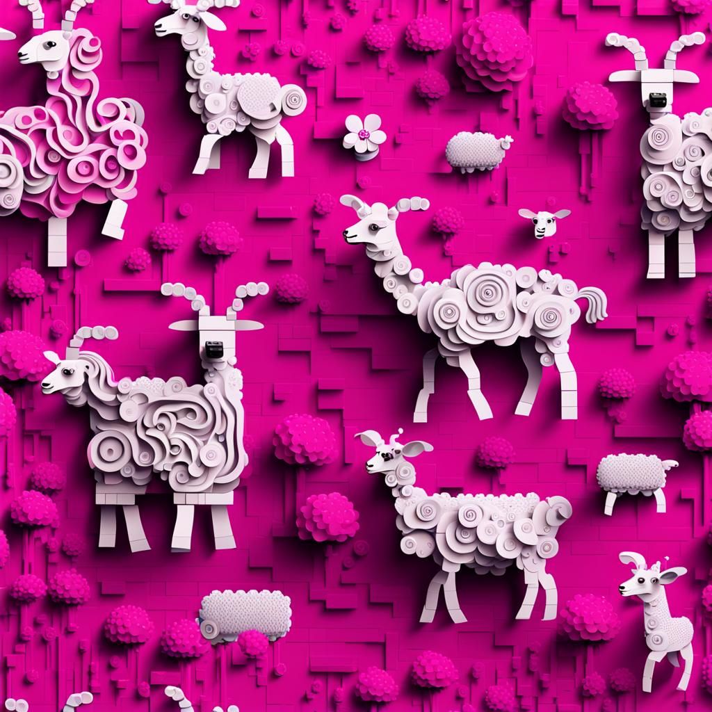 Vibrant Hot Pink Butterfly amidst a Sunny Day Scene with Lla...