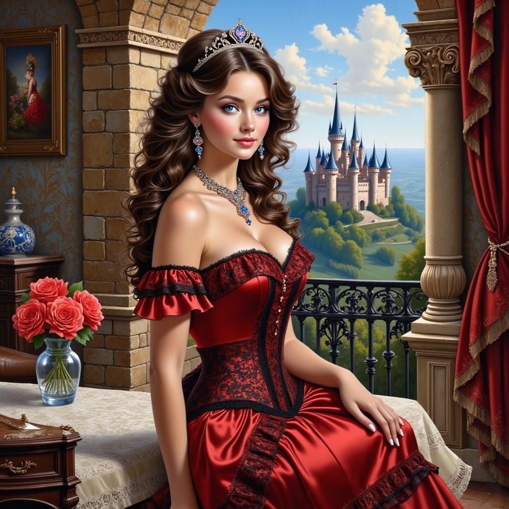 Cyberpunk Princess in Vibrant Technicolor