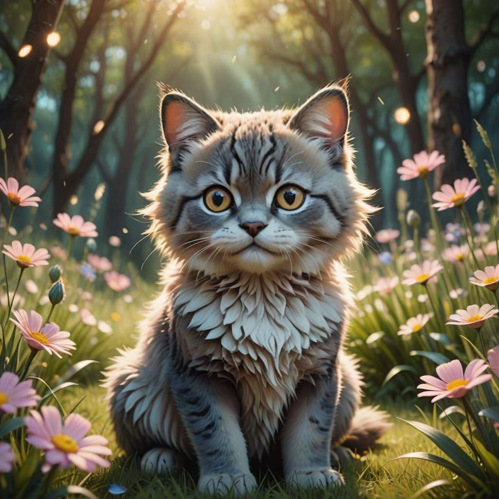 Happy Fluffy Dog in Dreamy Fairytale Setting