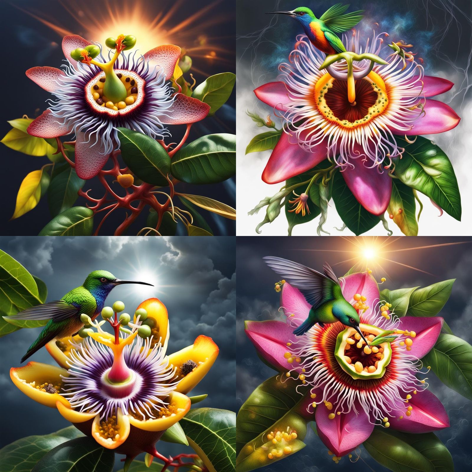 Vibrant Tropical Bloom Illuminated by Radiant Sun Rays