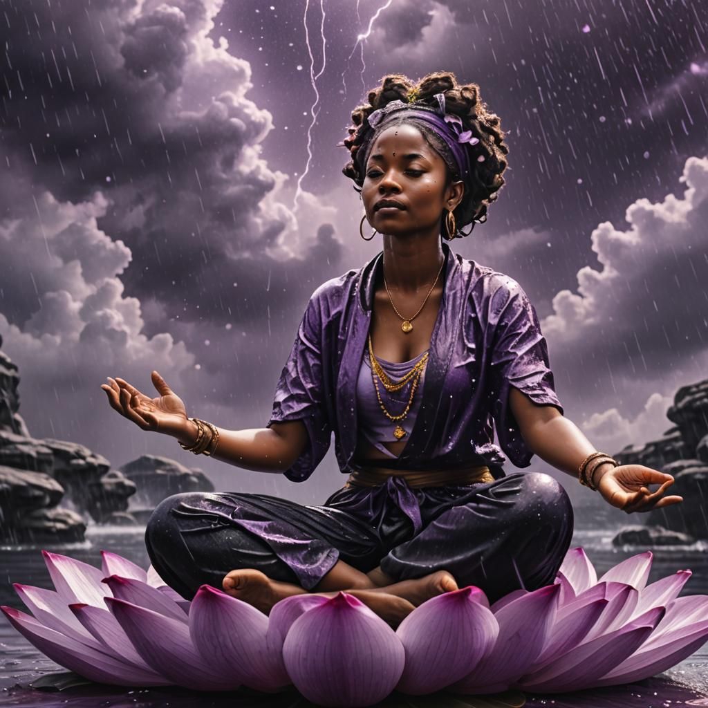 Neptune Goddess in Intimate Lotus Pose