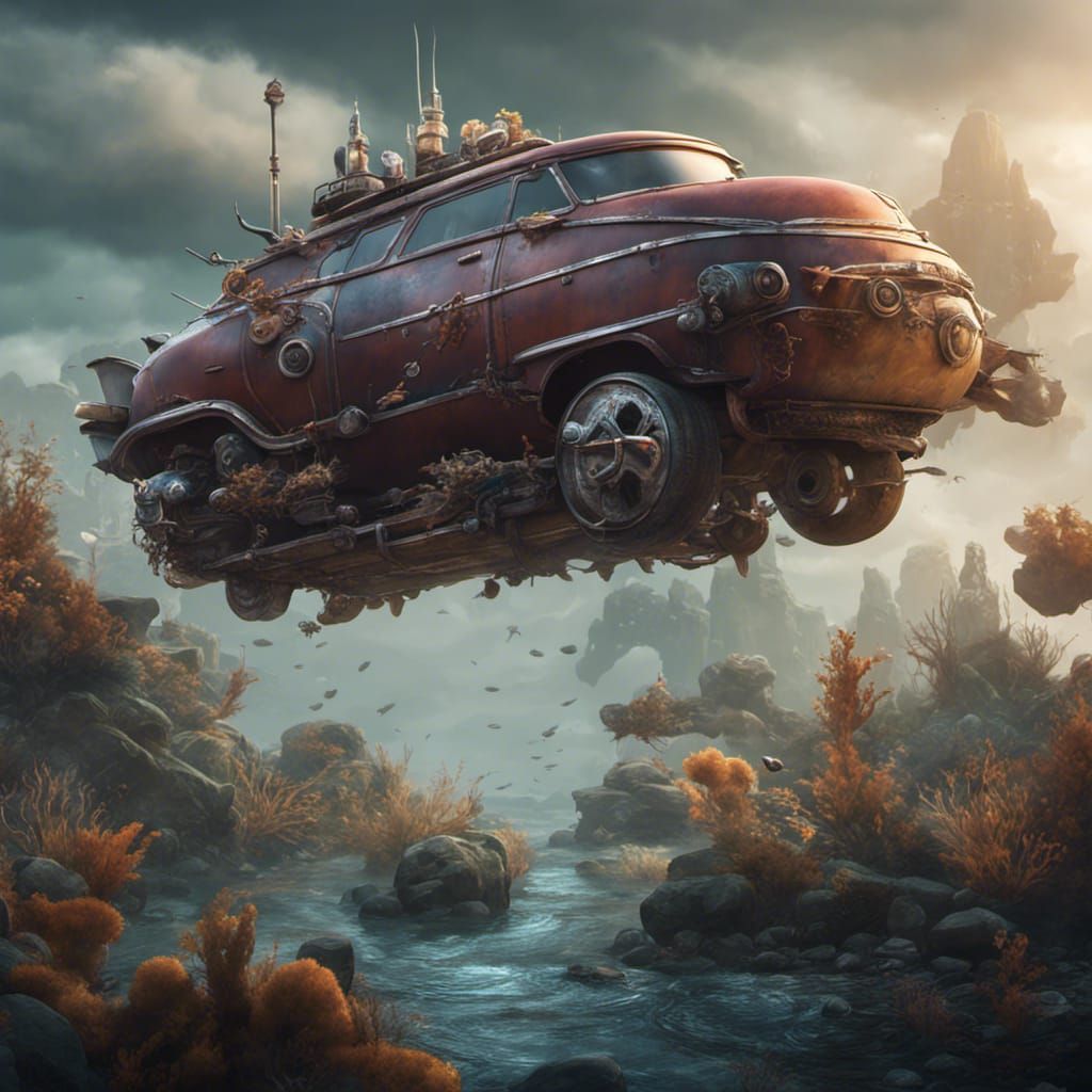 Fantastical Underwater Vehicle in Vivid Colors