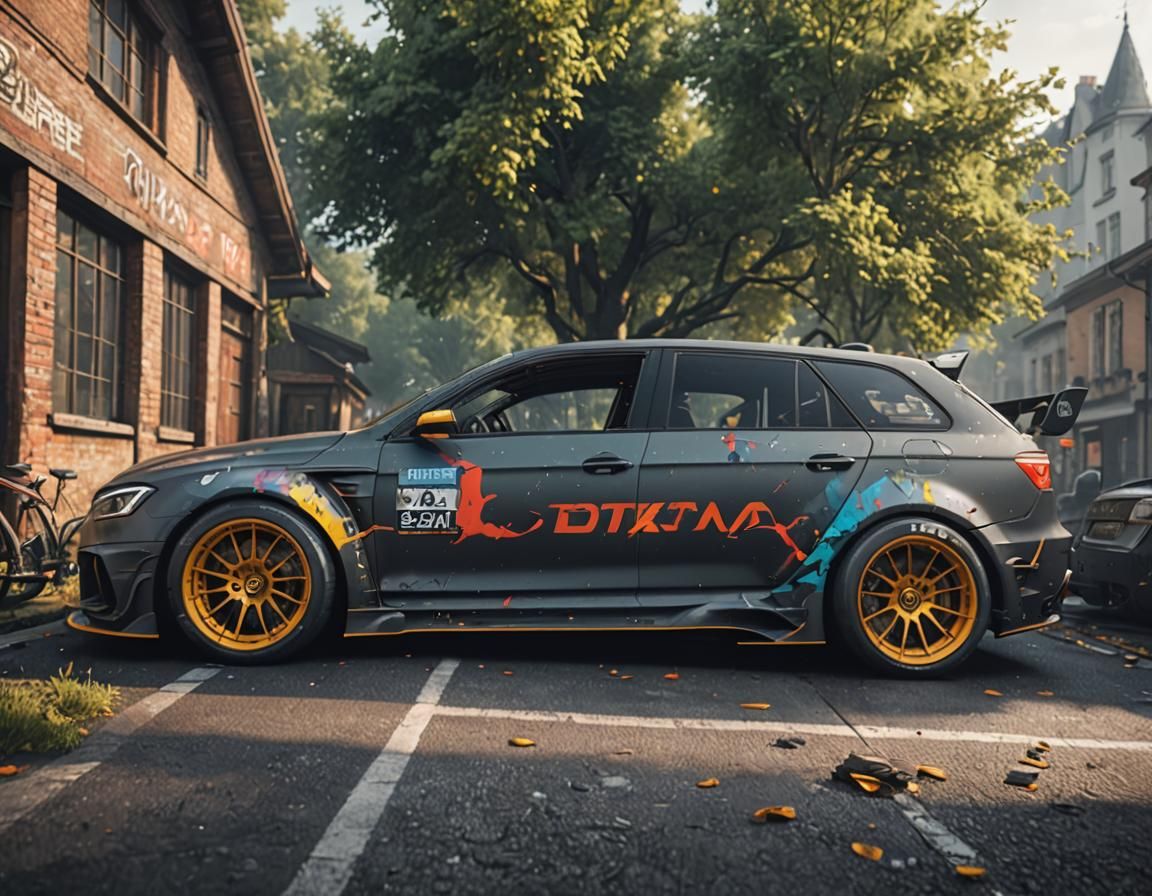 Surreal Audi A3 with DTM Widebody Kit in Deep Fantasy Colors