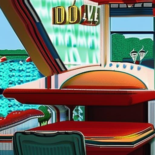Retro American Diner Scene in the 1950s