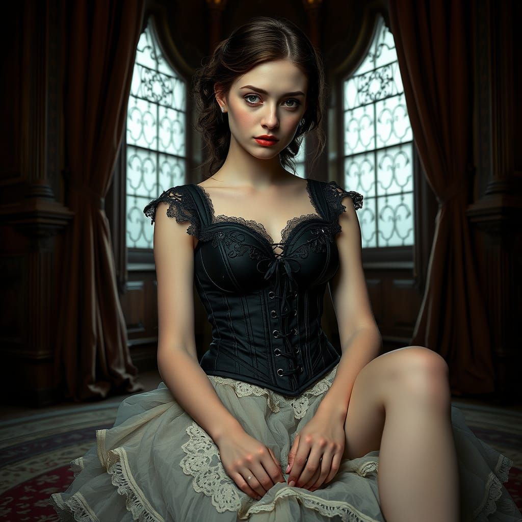 Victorian Lady with Hidden Sorrow