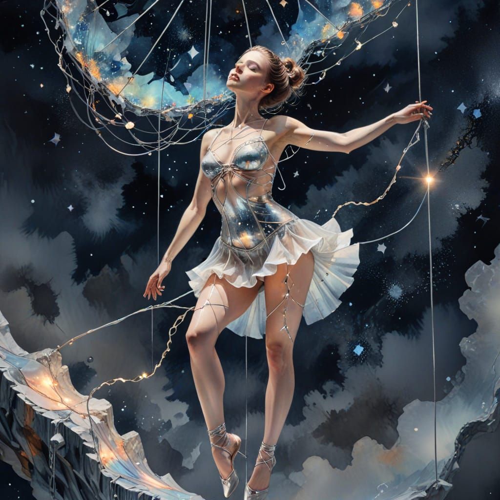 Dreamcore Dancer in Surreal Digital Watercolor