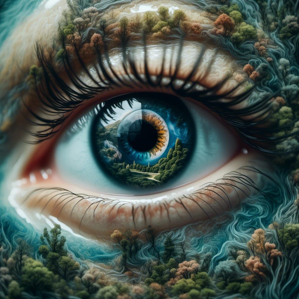 Eye Reflects Oceanic Serenity