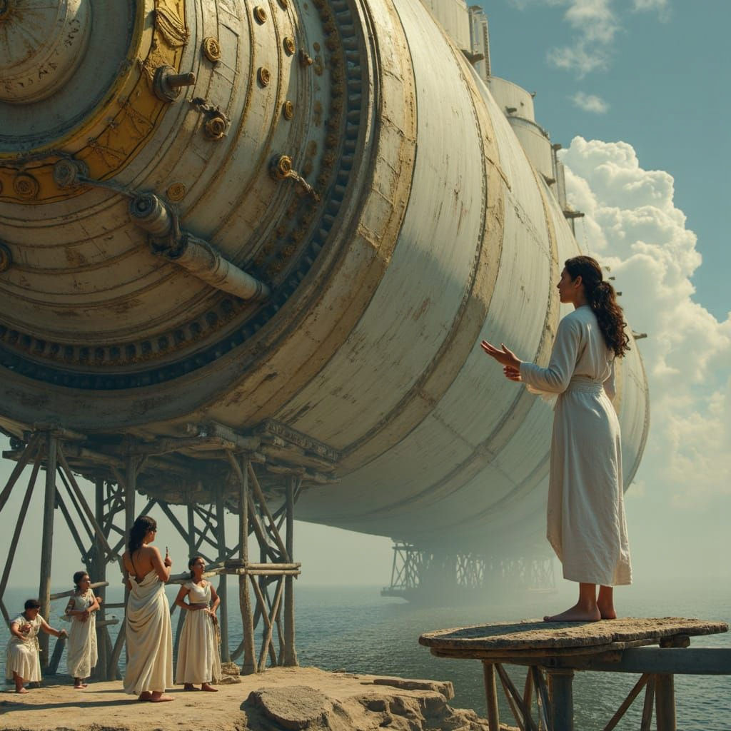 Scientist Oversees Time Ship Repair