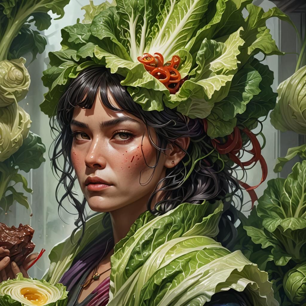 Romaine Lettuce woman