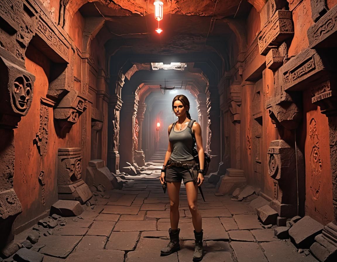 Lara Croft Explores Ancient Underground Lair in Mysterious C...